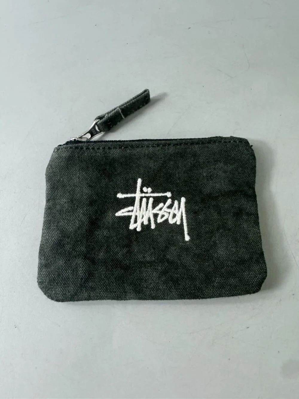 Stussy Unisex Canvas Coin Pouch Washed Black